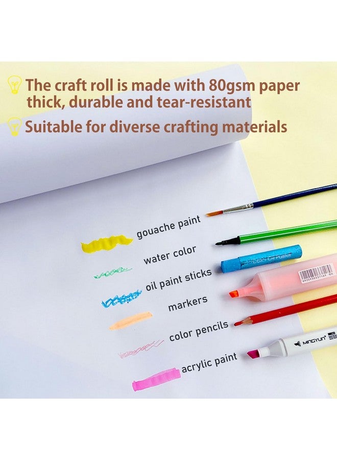 XDONEF Wooden Tabletop Paper Roll Dispenser with Paper Roll 11.4inx98.4ft and Pencil Cups Craft Paper Roll Holder Art Paper Roll Dispenser for Kids Desktop Easel for Drawing - Image 4