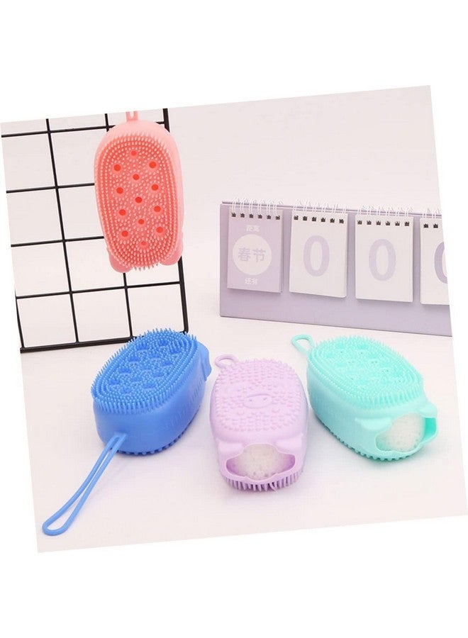 QUILBOOL Soft Silicone Bath Body Scrubber with Soap Dispenser - Deep Cleaning Massage Brush for Scalp, Back, & Full Body Exfoliation | Gentle and Effective Shower Tool MULTICOLOR Pack of 1 - Image 4