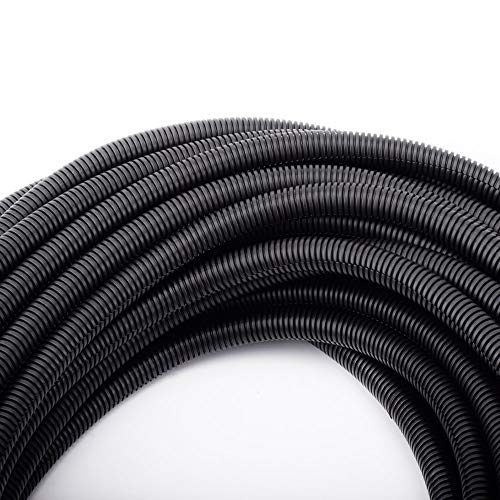 ZhiYo 50 FT 1/2” Wire Loom Split Tubing Auto Wire Conduit Flexible Cover Plastic Cover for Electrical Wires & Cables High Temperature (-40F to 257F) - Image 1