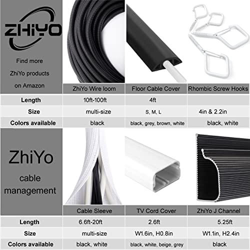 ZhiYo 50 FT 1/2” Wire Loom Split Tubing Auto Wire Conduit Flexible Cover Plastic Cover for Electrical Wires & Cables High Temperature (-40F to 257F) - Image 5