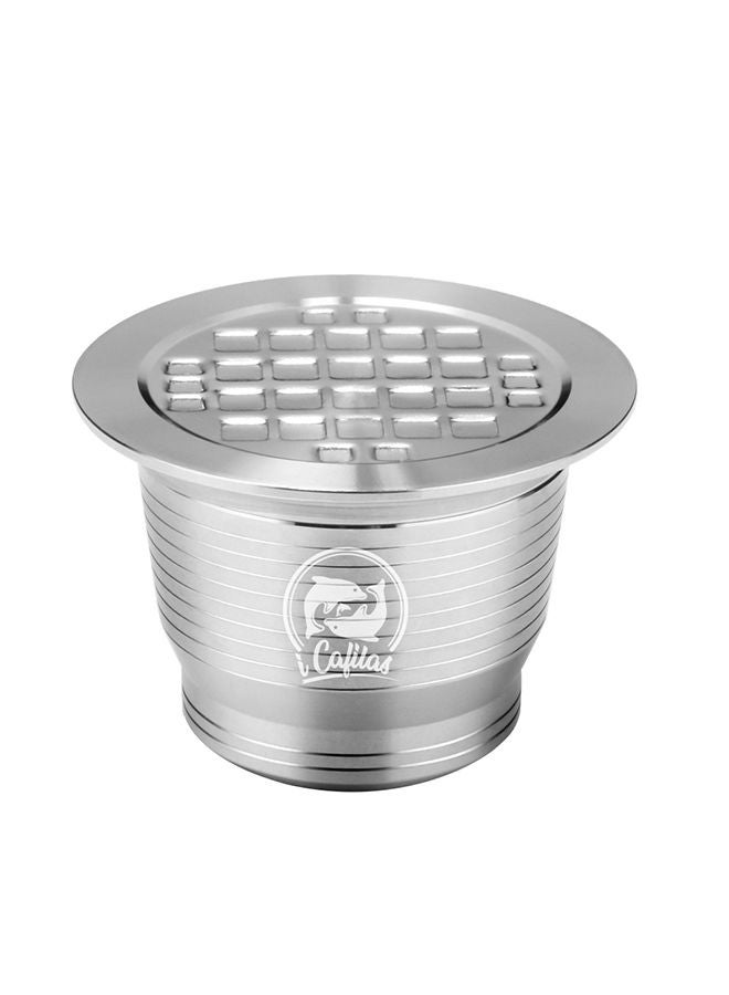 NIBEMINENT Stainless Steel Fillable Coffee Capsule Cup Silver 11*5.5*5.5cm - Image 2