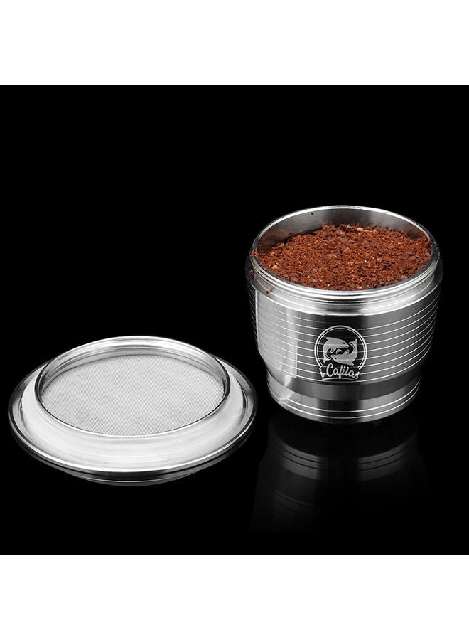 NIBEMINENT Stainless Steel Fillable Coffee Capsule Cup Silver 11*5.5*5.5cm - Image 5