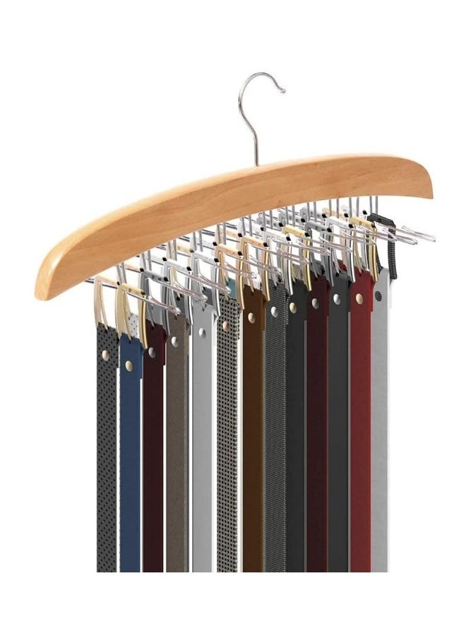 2Pcs Pack Tie Belt Hangers Adjustable 24 Clip Scarf Racks Holder Hook Hanger for Closet Organizer Storage Beige - Image 4