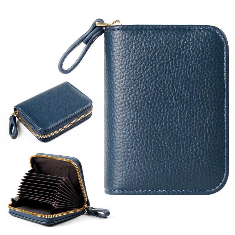 EcoVision Credit Card Holder RFID Card Case Wallet, Small Accordion Zipper Card Case Holder, Card Organizer Case for Women Men - Image 1
