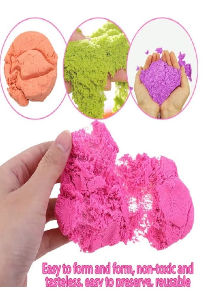 Magic Sand with 2 Animal Molds - Plasticine Underwater World Play Dough Kit, Colored Clay Kit, Castle Modeling Clay Kit, DIY Slime Toys (Purple) - Image 5