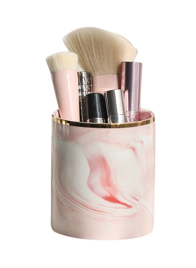 NIBEMINENT Marble Pattern Cosmetic Holder Pink/White - Image 1