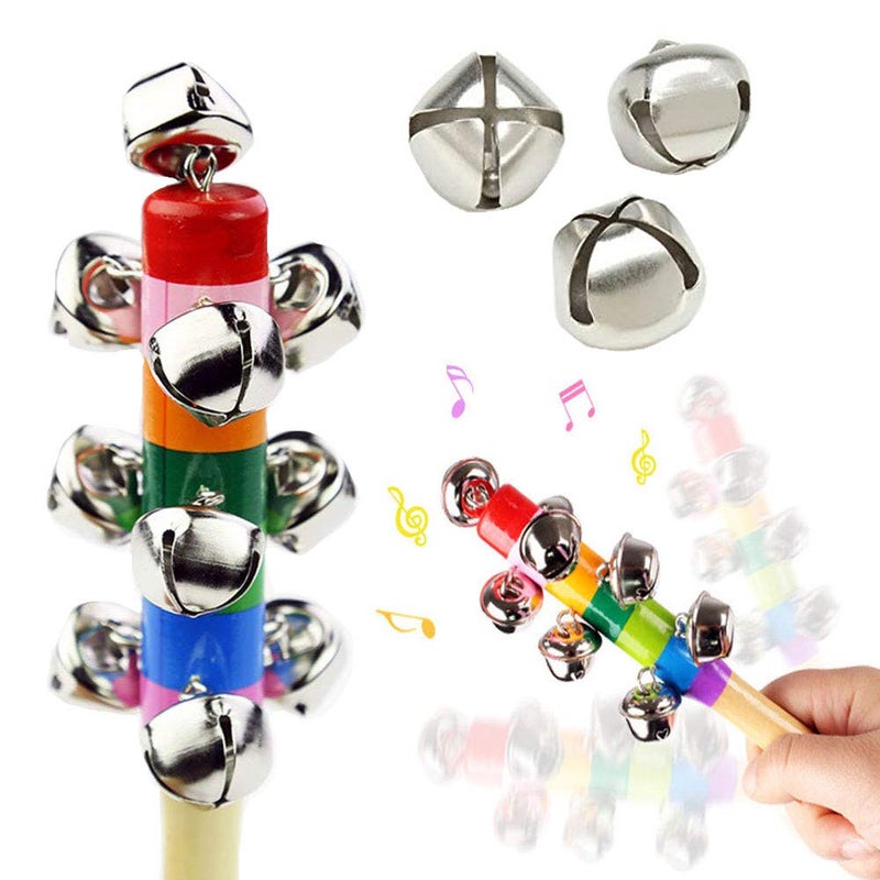 KISEER 100 Pcs Jingle Bells Bulk, 1 Inch Craft Bells for DIY Christmas Home Decoration (Silver) - Image 3