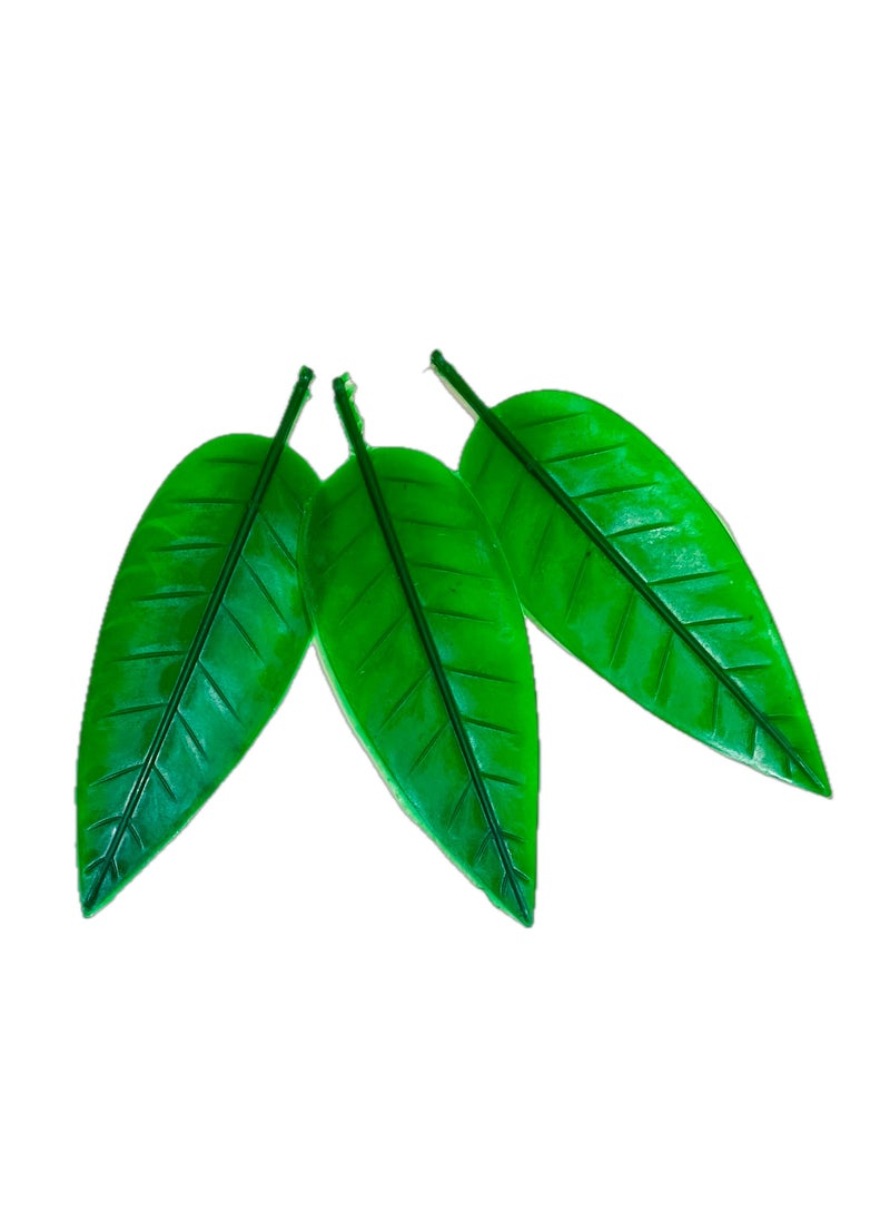 Generic أوراق المانجو الاصطناعية للزينة والحرف اليدوية وصنع الأكاليل (12 قطعة)  - Image 4