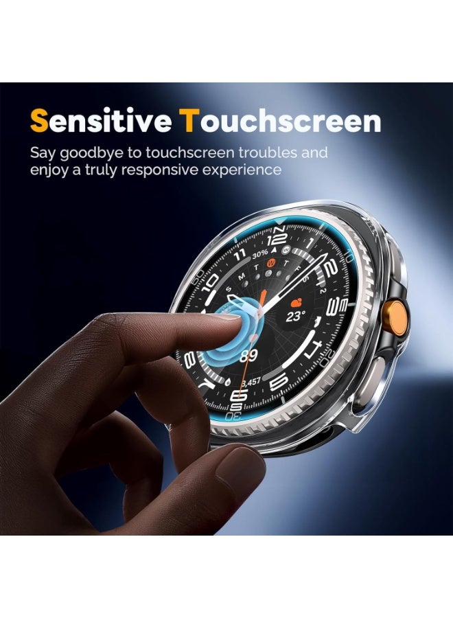 Samsung Galaxy Watch8 Classic Screen Protector Case Accessories, Protective Face Cover, Hard Bumper Built-in Tempered Glass Film - Image 5