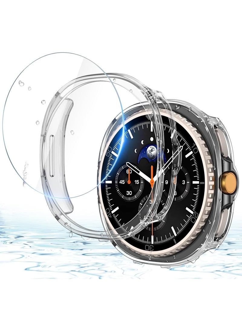 Samsung Galaxy Watch8 Classic Screen Protector Case Accessories, Protective Face Cover, Hard Bumper Built-in Tempered Glass Film - Image 1