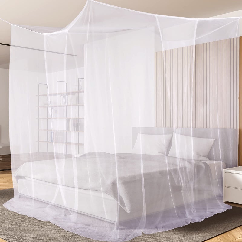 Aoresac 4 Corner Post Bed Canopy, Elegant Canopy Bed Curtains from Ceiling, Easy to Install, Mosquito Net Set for Single to Full/Queen/King Size Bed, Home & Camping Use - Image 2