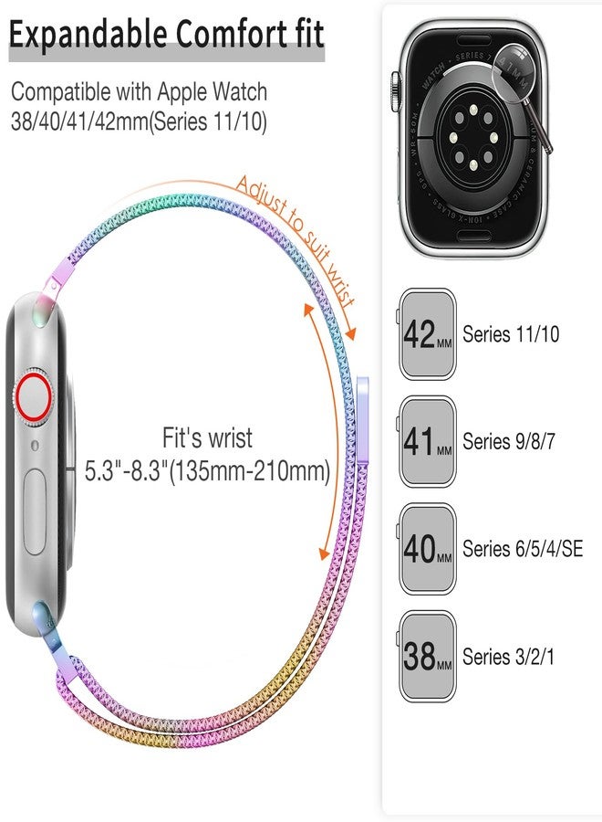 MARGE PLUS Slim Milanese Loop Compatible with Apple Watch Band for women 41mm 40mm 38mm 42mm 46mm 45mm 44mm, Stainless Steel Magnetic Mesh Strap work on iWatch Bands Series 11 10 9 8 7 6 5 4 3 & SE 3 - Image 5