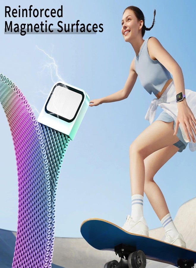 MARGE PLUS Slim Milanese Loop Compatible with Apple Watch Band for women 41mm 40mm 38mm 42mm 46mm 45mm 44mm, Stainless Steel Magnetic Mesh Strap work on iWatch Bands Series 11 10 9 8 7 6 5 4 3 & SE 3 - Image 4