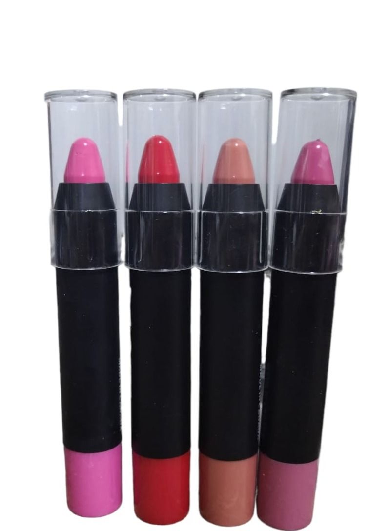 Lip Stick 4 Colors Set for Girls With Lip Balm And Protection From Cracks - Image 1