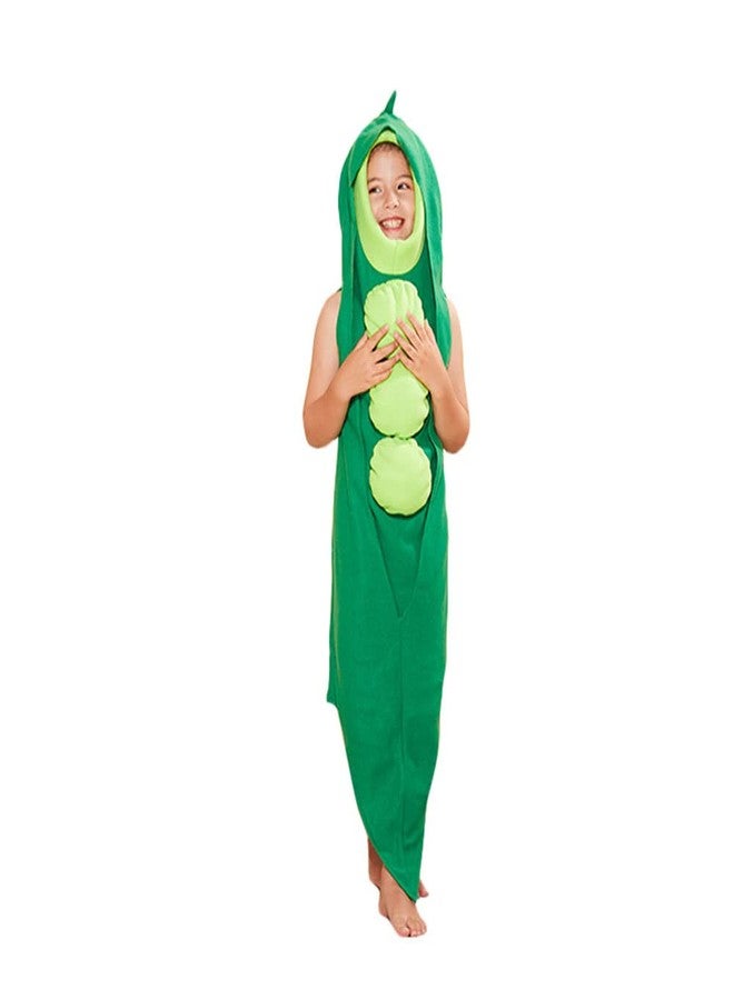 STIOEDYUAN Pea Pod Costume for Kids Funny Fruits Veggies Food Halloween Costume Party Slip On One Piece Outfit Cosplay (Green, Large) - Image 1