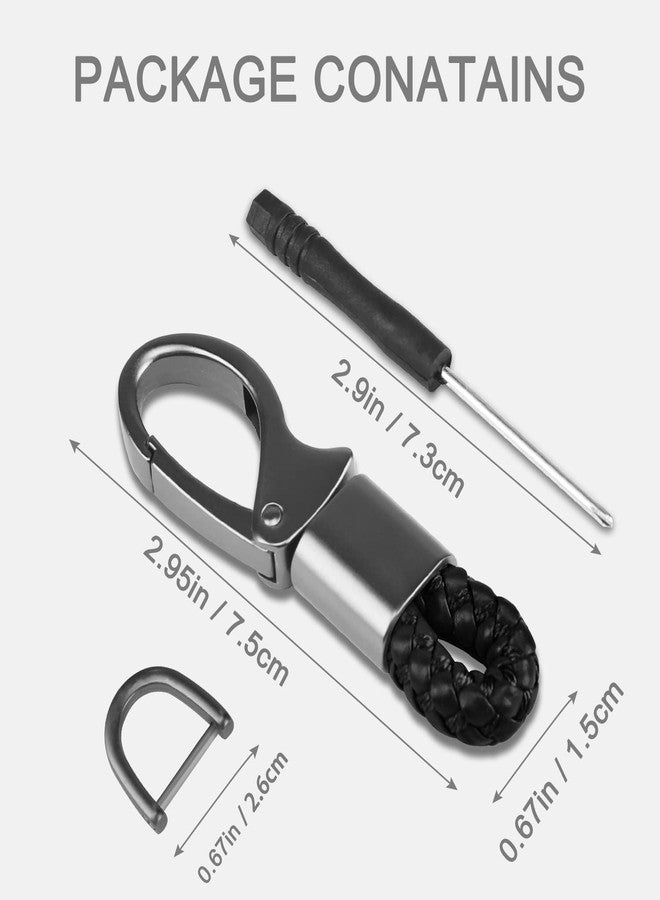 CarFrill Genuine Leather Car Keychain for Men & Women (Black, 1 Pc) | 360° Rotatable Metal Key Fob Holder with Anti-Lost D-Ring | Premium Universal Leather Keychain for Car, Bike & Home Keys - Image 5