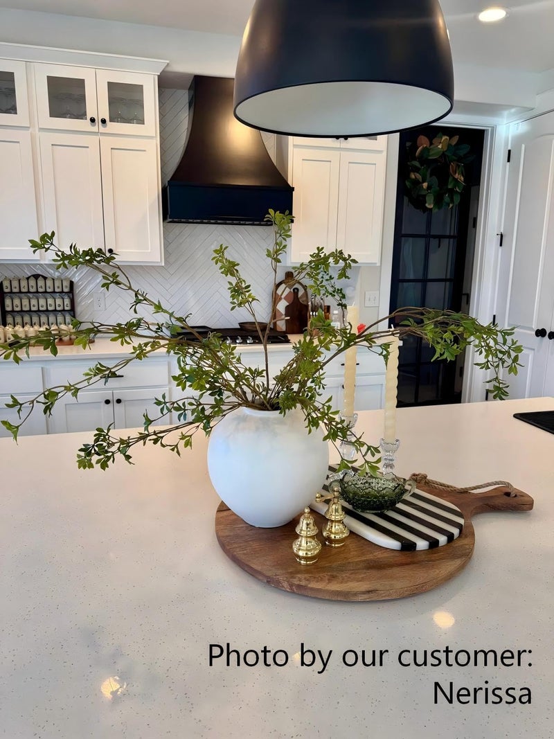 Avoeco Artificial Greenery Stems, 47â€Tall Fake Plants Branches, Real Touch Faux Enkianthus Perulatus Twig Leaf for Home Garden Office Wedding Vase Filler Shop Decoration (3 Packs-Green) - Image 2