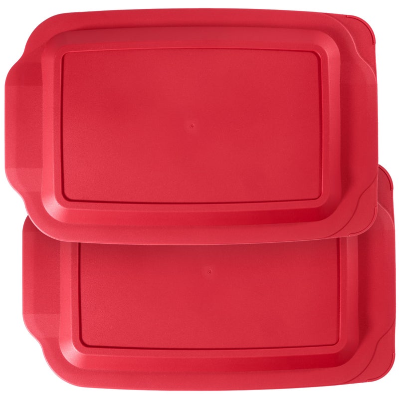MRX Solutions Replacement Lids fits Pyrex 9x13 233 Glass Casserole Baking Dish Container with Tab Handles, for 3-Quart Model 233-PC (2-Pack, Red) - Image 1