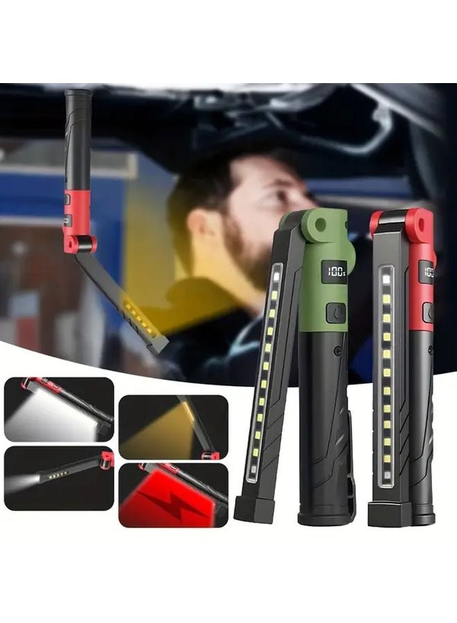 Green USB Rechargeable Magnetic Hands Free Flashlight 4 Modes LED Torch - Image 3