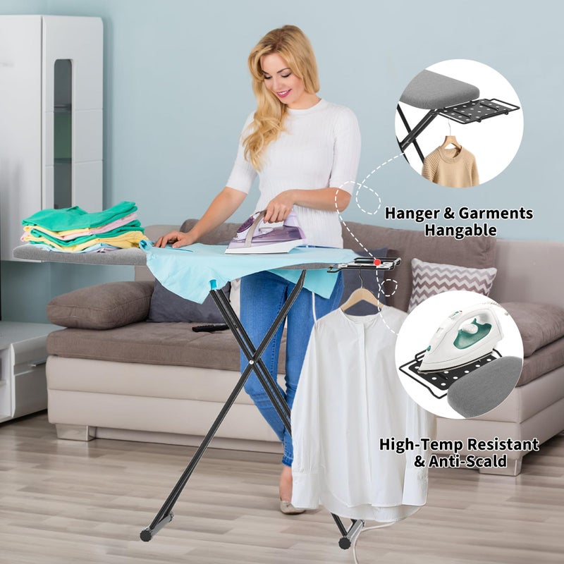 DIAMONDFORGE Ironing Board with Porous Iron Rest, 7 Adjustable Heights, 43" x 13", 3-Layer Heat-Resistant Cover & Pad for Home Laundry, Gray - Image 2