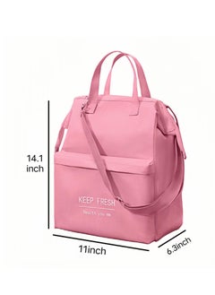 Excefore Insulated Lunch Bag, 11 * 6.3 * 14.1 Inch Bento Cooler Bag, Portable Pink Lunch Tote Bag, Lunch Box For Women, Lunch Bag For Men, Adult Lunch Bag, Soft Cooler Bag, Adult Lunch Boxes For Men  - Image 2