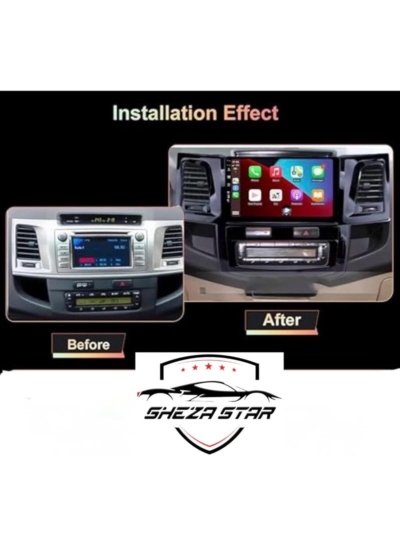 SHEZA STAR Android Car Stereo for Toyota Fortuner Hilux Revo Vigo 2004-2015 6GB RAM 128GB ROM Support SIM Card, Carplay, M-Link Wi-Fi BT, Radio GPS, 9 Inch IPS Screen with AHD Camera Included  - Image 2