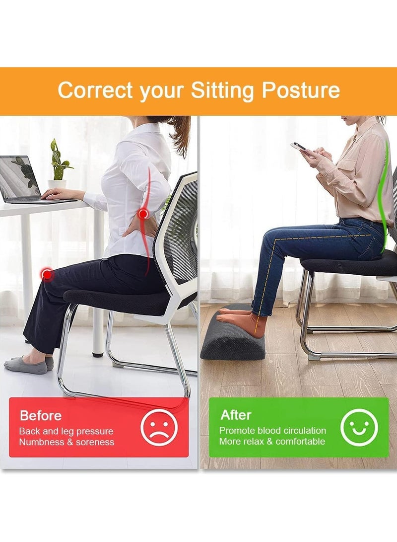 مسند للقدمين، مسند قدم من إسفنج الذاكرة 50D، مسند للقدمين أسفل المكتب، وسادة مسند للقدمين، مسند قدم للمكتب، غطاء قابل للغسل، مسند قدم للمكتب لآلام أسفل الظهر والركبة في المنزل أثناء السفر بالطائرة - Image 3