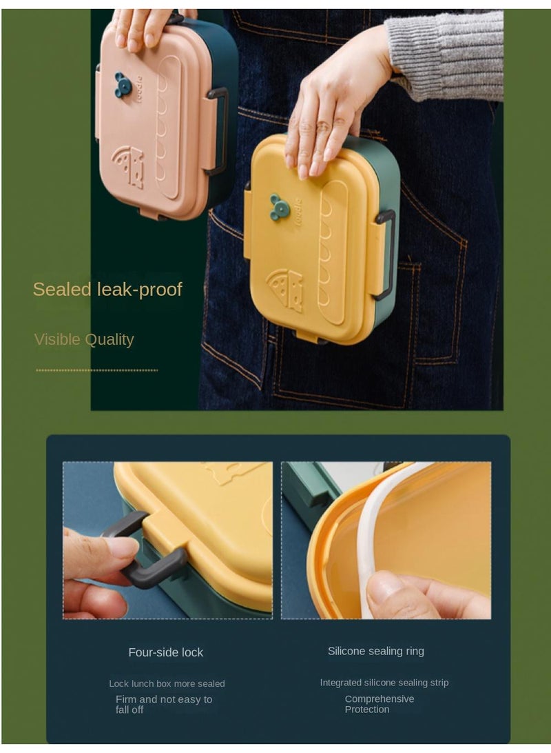 صندوق غداء من الفولاذ المقاوم للصدأ قابل للإزالة 750 مل أزرق/أصفر - Image 5