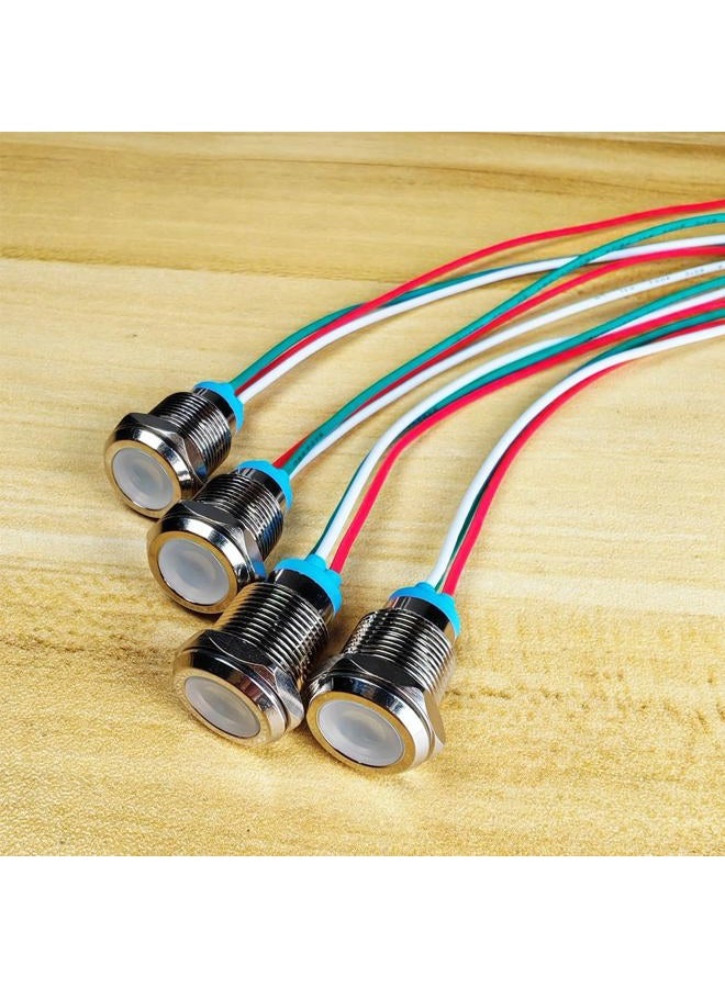 Gebildet Bi-Color(Green&Red) 12mm(1/2 inch) Energy Saving Indicator Light, 12mm 2 color LED Light 12V/24V/ 20mA Panel Mount Light for Car Truck Boat Auto Part(Pack of 4) - Image 2