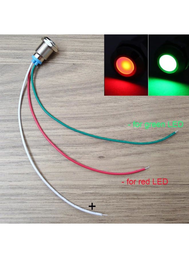 Gebildet Bi-Color(Green&Red) 12mm(1/2 inch) Energy Saving Indicator Light, 12mm 2 color LED Light 12V/24V/ 20mA Panel Mount Light for Car Truck Boat Auto Part(Pack of 4) - Image 4