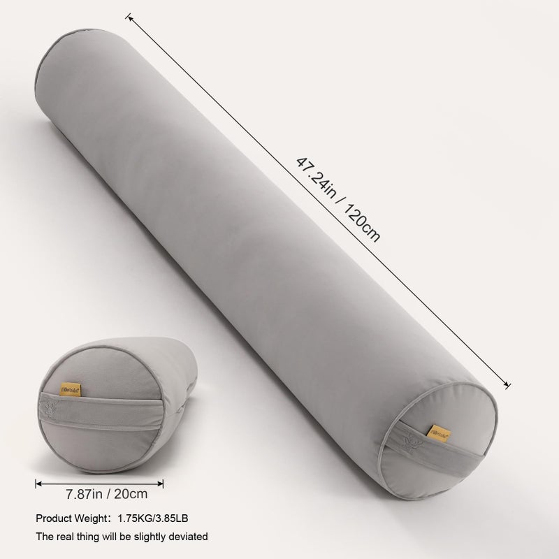 Ailuteie Body Pillow for Adults,Long Round Pillow,Big Cylindrical Pillow,Large Full Bolster Pillows for Side Sleepers (Zinc Gray, 47.24"*7.87") - Image 2
