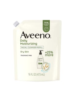 Aveeno Aveeno Daily Moisturizing Facial Cleanser with Soothing Non-GMO Oat, Leaves Skin Feeling Hydrated, Soft & Supple, Paraben-, Sulfate-, Fragrance-, Dye- & Soap-Free, Refill Pouch, 16 fl. oz  - Image 1