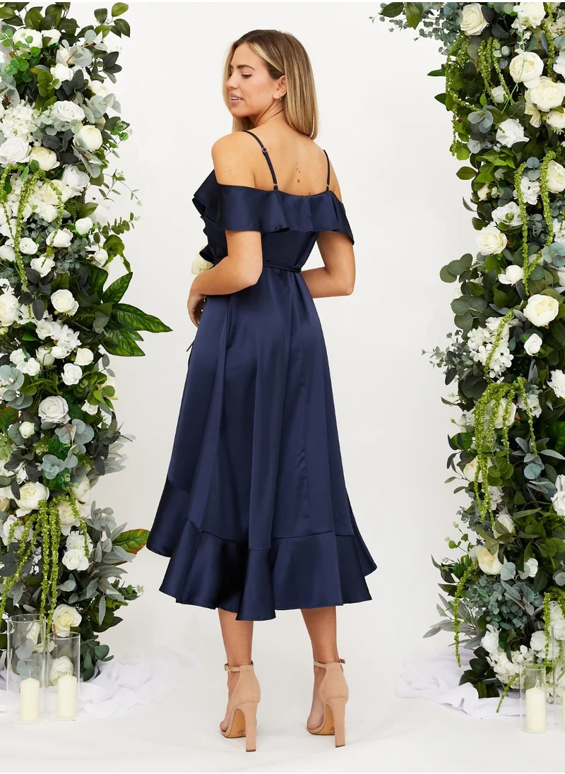 ستايل تشيت Satin Ruffle Dress