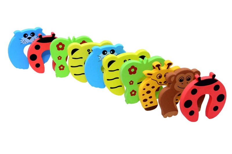 BabySafeHouse Finger Pinch Door Guard for Baby Safety (Animal Shape-Pack of 10)-Door Stopper for Protection from Door Slamming & Accidental Door Lock - Image 1