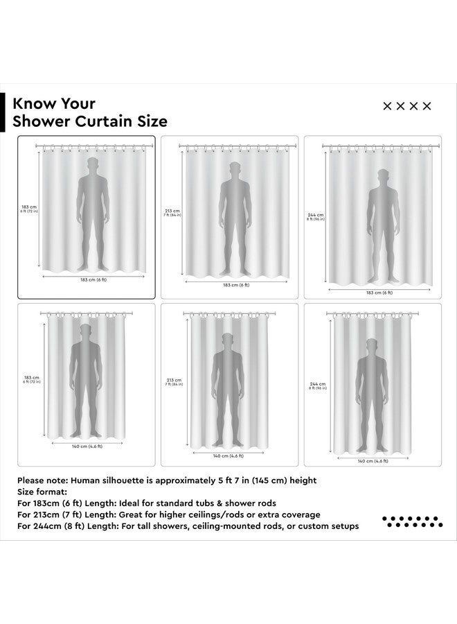 Encasa XO Polyester Plain Opaque Shower Curtain Waterproof|ZZ White Bathroom Curtains for Women & Men with 10 Hooks|Easy Installation|Quick-Drying Curtains|(183x213 cm) - Image 2