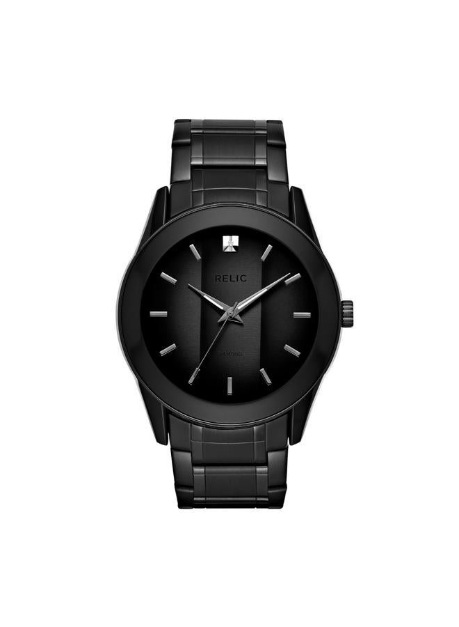 Relic by Fossil Men's Rylan Quartz Stainless Steel Diamond Accent Dress Watch, Black, Quartz Watch - Image 1