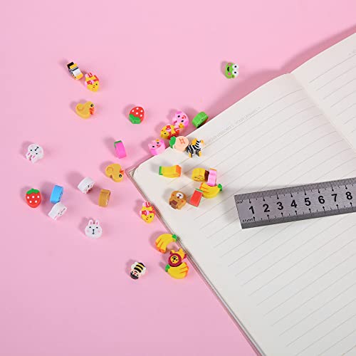 TDOCK 300 Pieces Mini Erasers for Kids, Bulk Small Animal Fruit Pencil Erasers Assortment for Home Rewards, School Supplies and Gift Filling - Image 5