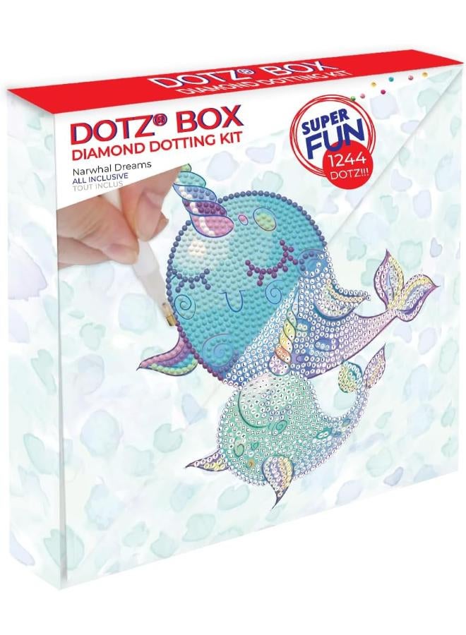 DIAMOND DOTZ ® - Narwhal Dreams Dotz Box, Partial Drill, Round Dotz, Diamond Painting Kits, Diamond Art Kits for Adults, Gem Art, Diamond Art, Diamond Dotz Kits, 8.7"x8.7" - Image 1