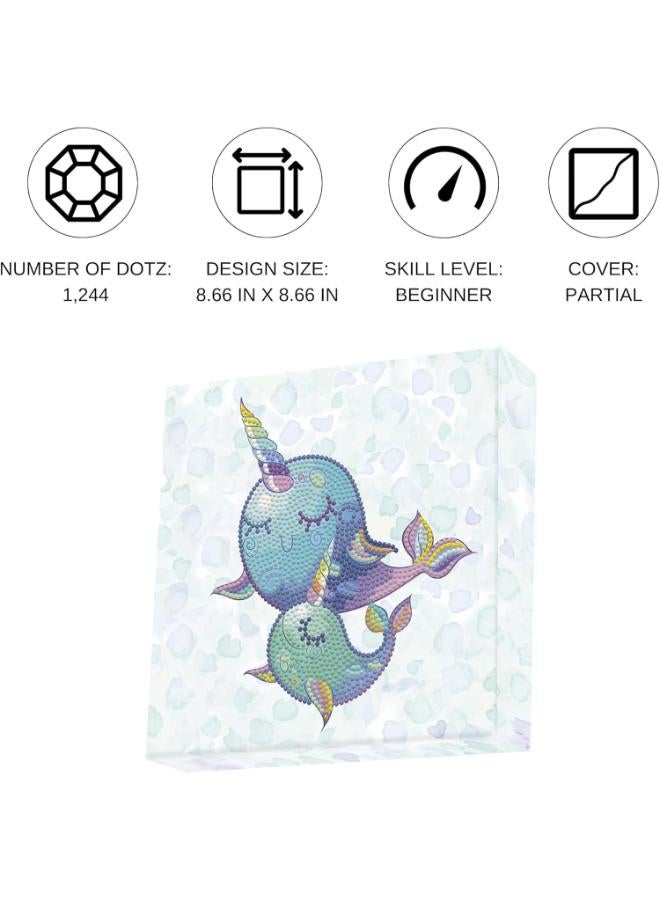 DIAMOND DOTZ ® - Narwhal Dreams Dotz Box, Partial Drill, Round Dotz, Diamond Painting Kits, Diamond Art Kits for Adults, Gem Art, Diamond Art, Diamond Dotz Kits, 8.7"x8.7" - Image 2