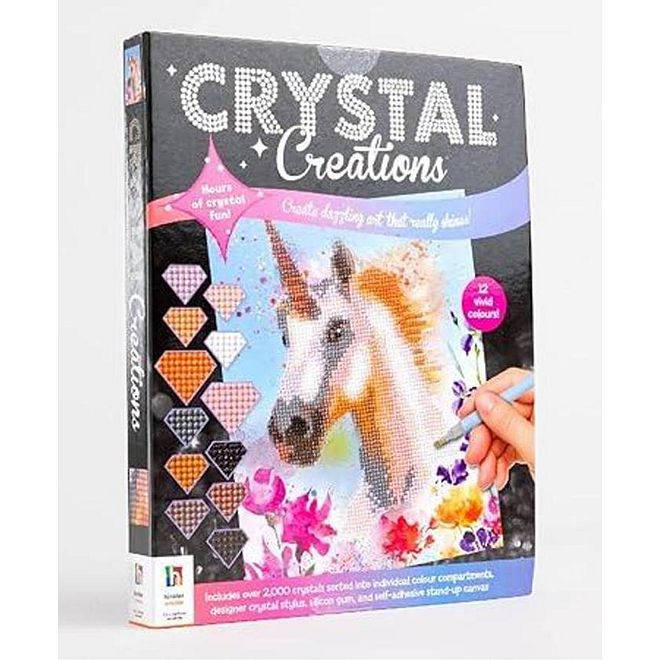 Hinkler Crystal Creations Unicorn DIY Kit for Ages 14+, 3000 Crystals, Adhesive Canvas, Metallic Hues Craft Set - Image 4