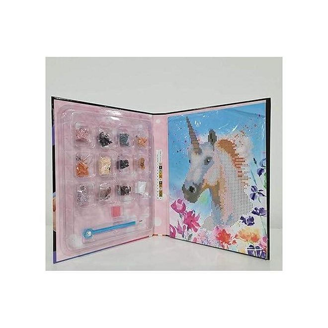 Hinkler Crystal Creations Unicorn DIY Kit for Ages 14+, 3000 Crystals, Adhesive Canvas, Metallic Hues Craft Set - Image 5