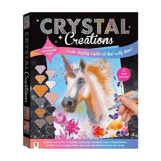 Hinkler Crystal Creations Unicorn DIY Kit for Ages 14+, 3000 Crystals, Adhesive Canvas, Metallic Hues Craft Set - Image 2