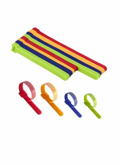 80 PCs Reusable Fastening Cable Ties, Multi Purpose Hook Loop Cable Straps Wire Ties Management, Adjustable Multicoloured Cords Organizer for Computer, Laptop, TV, Electronics