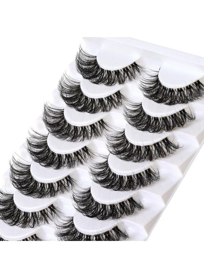Veleasha Lashes Russian Strip Lashes Eyelashes With Clear Band Looks Like Eyelash Extensions D Curl Lash Strips 10 Pairs Pack (Dt01) - Image 4