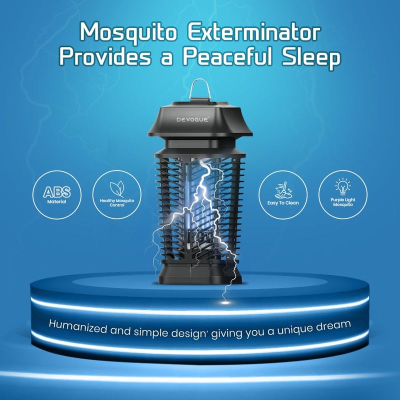 DEVOGUEÂ® Electric Bug Zapper - Electric Blue Violet Attract Insect Light - Modern Stylish Mosquito Fly Killer - Fly Mosquito Control Bug Zapper Outdoor & Home and Kitchen (Black) - Image 2