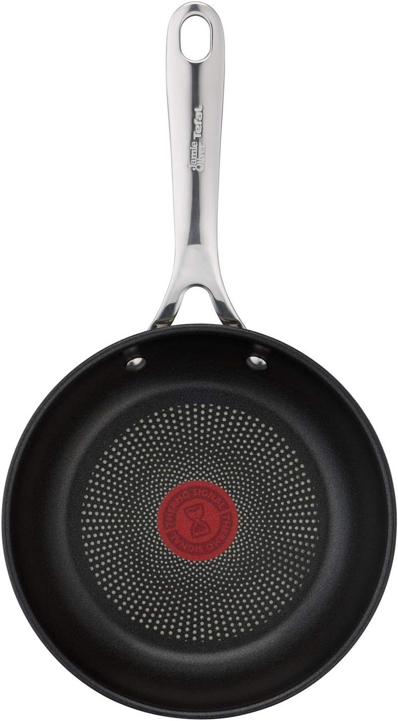T-fal Tefal Jamie Oliver Cook's Direct Stainless Steel Frying Pan, 20 cm, Non-Stick Coating, Heat Indicator, Riveted Safe-Grip Handle, Induction Hob Compatible, E3040244 - Image 3