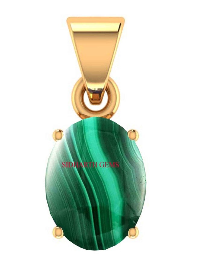 SIDHARTH GEMS 6.25 Ratti 5.50 Carat Malachite Pendant Round Stone Dana Phirang Gold Pendant For Men Women - Image 1