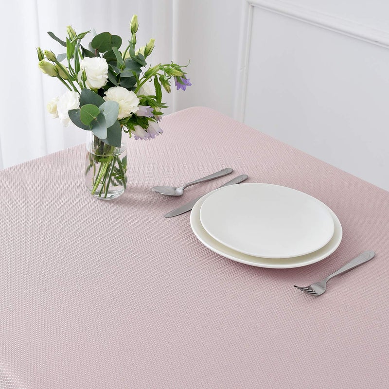 maxmill Jacquard Square Tablecloth Stain Resistant Spillproof Wrinkle Free Washable Soft Table Cloth  Decorative Fabric Table Cover for Dining Room  Indoor and Outdoor Use  52 x 52 Inch  Dusty Pink - Image 4