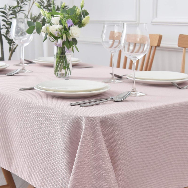 maxmill Jacquard Square Tablecloth Stain Resistant Spillproof Wrinkle Free Washable Soft Table Cloth  Decorative Fabric Table Cover for Dining Room  Indoor and Outdoor Use  52 x 52 Inch  Dusty Pink - Image 1