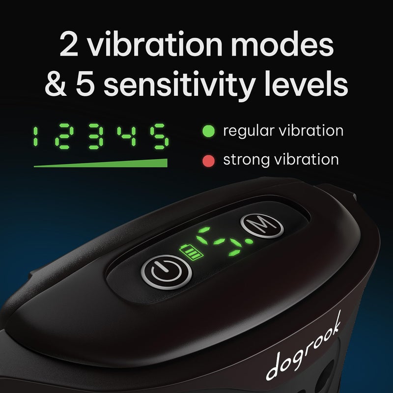 DogRook Rechargeable Dog Bark Collar - No Shock Training Smart Collar - Beep & Vibrating - Anti Bark Collar for Large Dog, Medium & Small Dog - No Shock Bark Collar - 12-110 lbs - Image 4